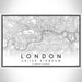 London United Kingdom Map Print Landscape Orientation in Classic Style With Shaded Background