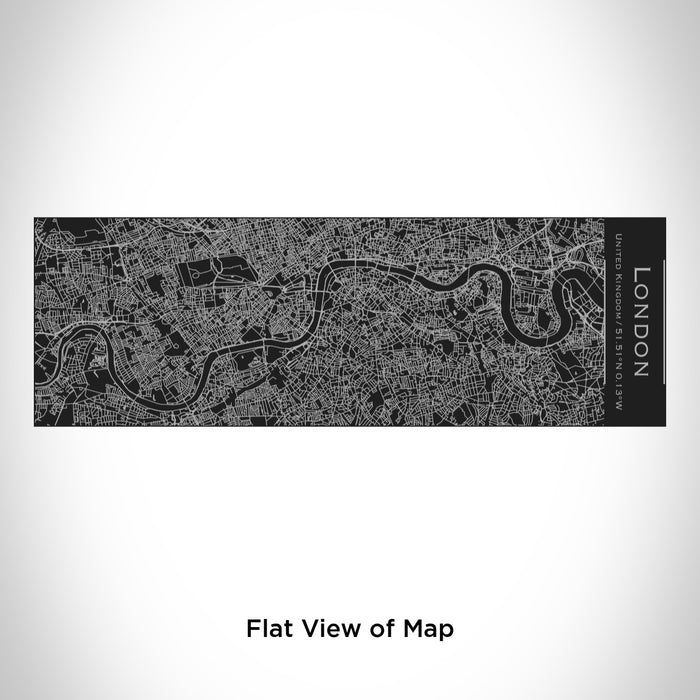 Rendered View of London United Kingdom Map Engraving on 10oz Stainless Steel Insulated Cup with Sliding Lid in Black