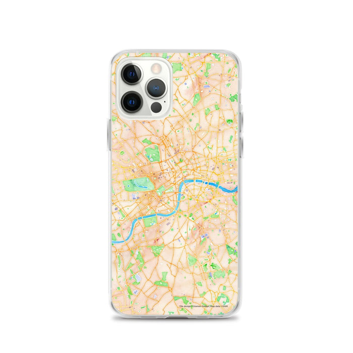 Custom London United Kingdom Map Phone Case in Watercolor