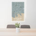 24x36 Long Beach California Map Print Portrait Orientation in Afternoon Style Behind 2 Chairs Table and Potted Plant