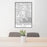 24x36 Long Beach California Map Print Portrait Orientation in Classic Style Behind 2 Chairs Table and Potted Plant