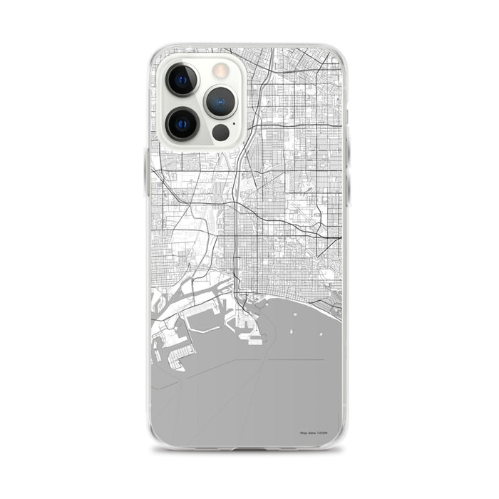 Custom Long Beach California Map iPhone 12 Pro Max Phone Case in Classic