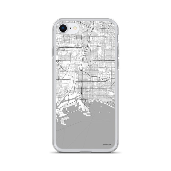 Custom Long Beach California Map iPhone SE Phone Case in Classic