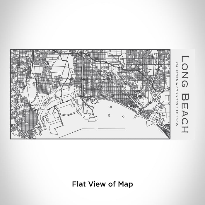 Rendered View of Long Beach California Map Engraving on 17oz Stainless Steel Insulated Cola Bottle in White