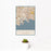 12x18 Long Beach California Map Print Portrait Orientation in Woodblock Style With Small Cactus Plant in White Planter