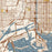 Long Beach California Map Print in Woodblock Style Zoomed In Close Up Showing Details
