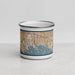 Front View Custom Long Beach California Map Enamel Mug in Woodblock