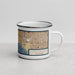Right View Custom Long Beach California Map Enamel Mug in Woodblock