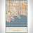 Long Beach California Map Print Portrait Orientation in Woodblock Style With Shaded Background
