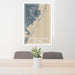 24x36 Long Beach Island New Jersey Map Print Portrait Orientation in Afternoon Style Behind 2 Chairs Table and Potted Plant