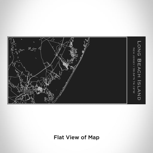Rendered View of Long Beach Island New Jersey Map Engraving on 17oz Stainless Steel Insulated Cola Bottle in Black