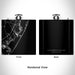 Rendered View of Long Beach Island New Jersey Map Engraving on 6oz Stainless Steel Flask in Black