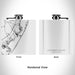 Rendered View of Long Beach Island New Jersey Map Engraving on 6oz Stainless Steel Flask in White
