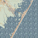 Long Beach Island New Jersey Map Print in Woodblock Style Zoomed In Close Up Showing Details
