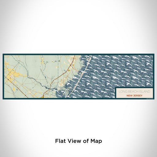 Flat View of Map Custom Long Beach Island New Jersey Map Enamel Mug in Woodblock