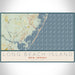Long Beach Island New Jersey Map Print Landscape Orientation in Woodblock Style With Shaded Background