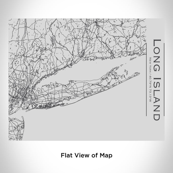 Rendered View of Long Island New York Map Engraving on 20oz Stainless Steel Insulated Bottle with Bamboo Top