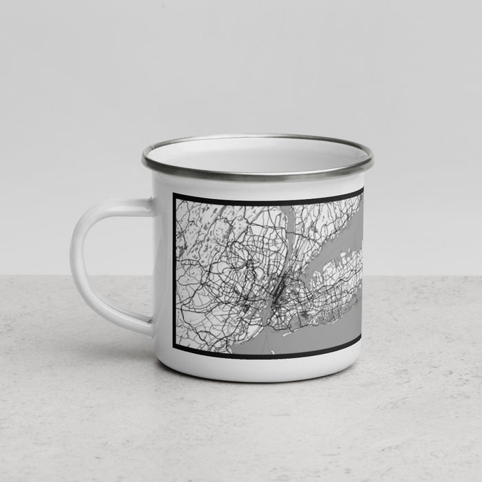 Left View Custom Long Island New York Map Enamel Mug in Classic