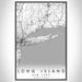 Long Island New York Map Print Portrait Orientation in Classic Style With Shaded Background