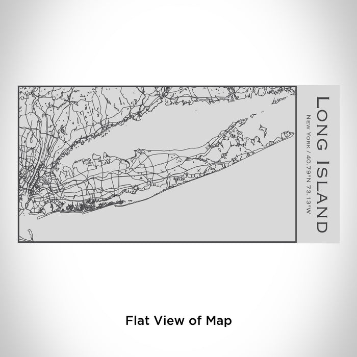 Rendered View of Long Island New York Map Engraving on 17oz Stainless Steel Insulated Cola Bottle