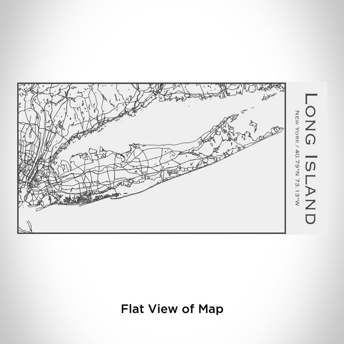 Rendered View of Long Island New York Map Engraving on 17oz Stainless Steel Insulated Cola Bottle in White