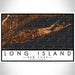Long Island New York Map Print Landscape Orientation in Ember Style With Shaded Background