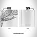 Rendered View of Long Island New York Map Engraving on 6oz Stainless Steel Flask in White