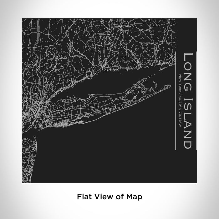 Rendered View of Long Island New York Map Engraving on 17oz Stainless Steel Insulated Tumbler in Black