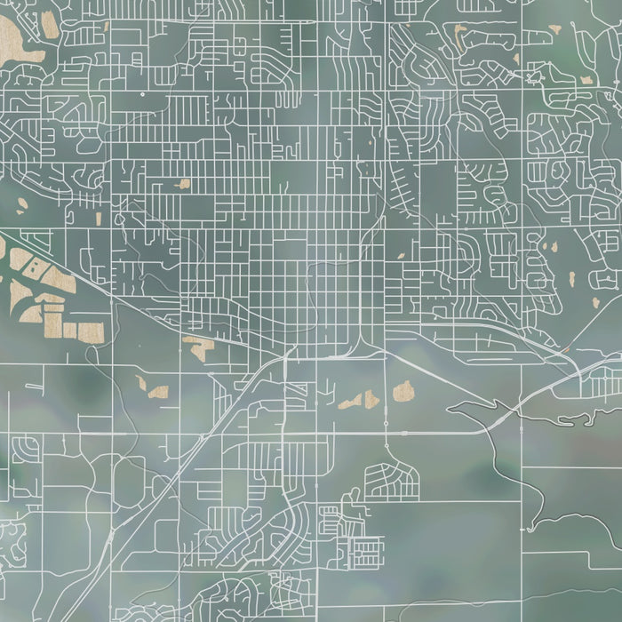 Longmont Colorado Map Print in Afternoon Style Zoomed In Close Up Showing Details