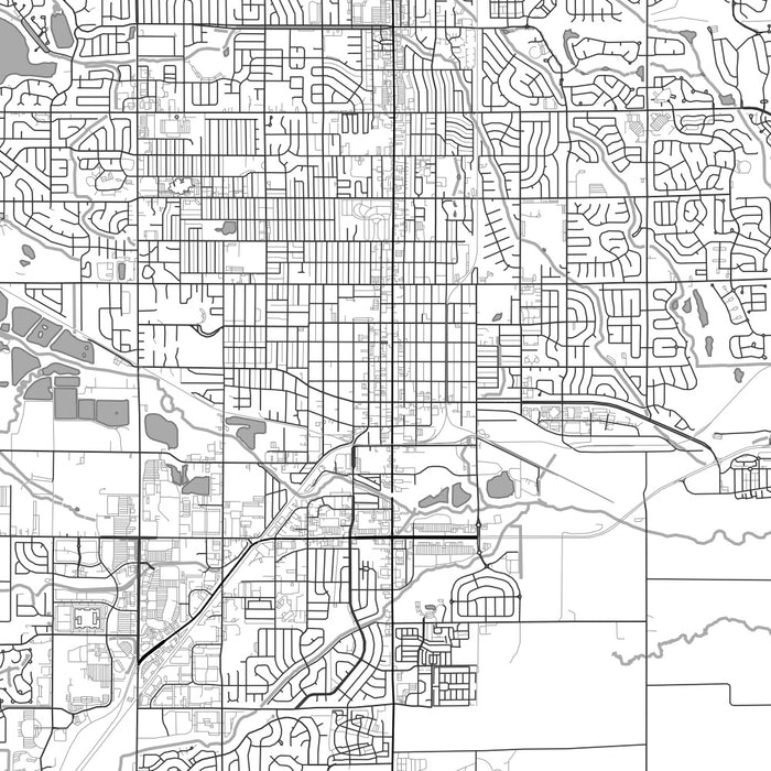 Longmont Colorado Map Print in Classic Style Zoomed In Close Up Showing Details