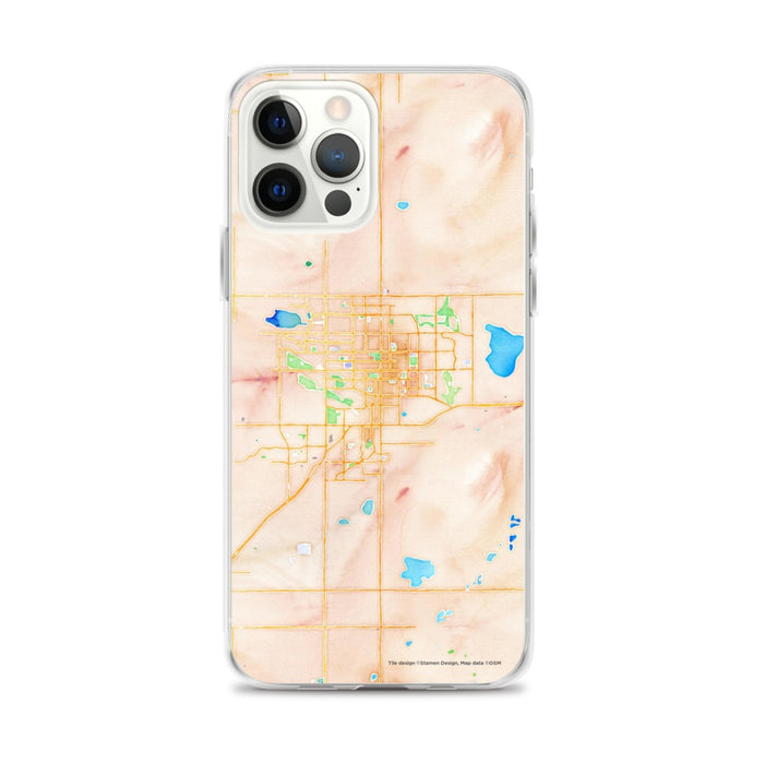 Custom Longmont Colorado Map iPhone 12 Pro Max Phone Case in Watercolor
