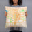 Person holding 18x18 Custom Longmont Colorado Map Throw Pillow in Watercolor