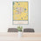 24x36 Longmont Colorado Map Print Portrait Orientation in Woodblock Style Behind 2 Chairs Table and Potted Plant