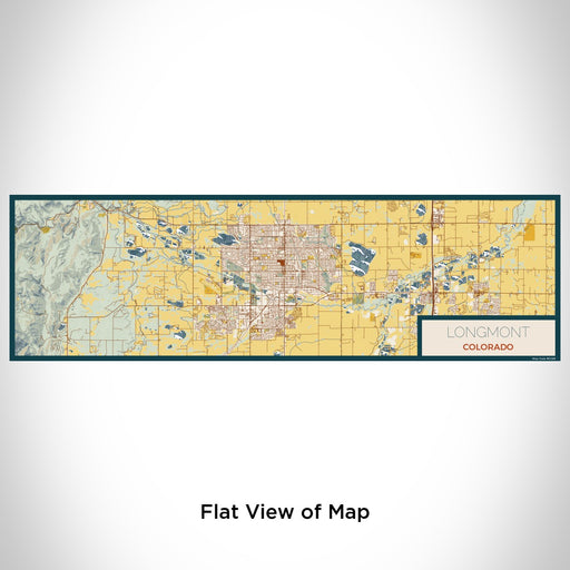 Flat View of Map Custom Longmont Colorado Map Enamel Mug in Woodblock