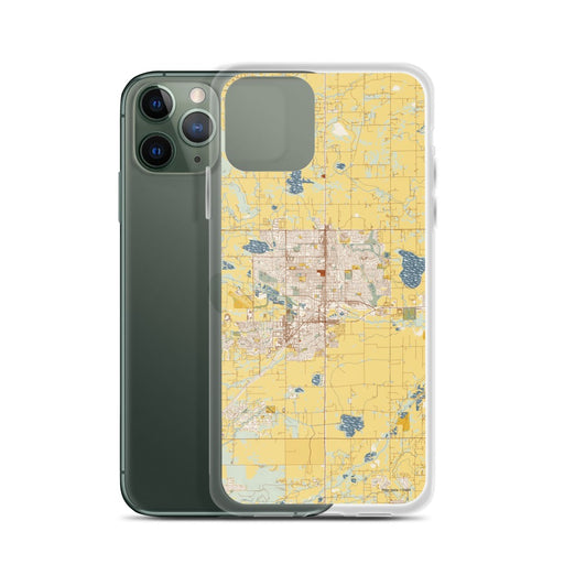 Custom Longmont Colorado Map Phone Case in Woodblock on Table with Laptop and Plant