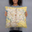 Person holding 18x18 Custom Longmont Colorado Map Throw Pillow in Woodblock