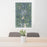 24x36 Long Prairie Minnesota Map Print Portrait Orientation in Afternoon Style Behind 2 Chairs Table and Potted Plant