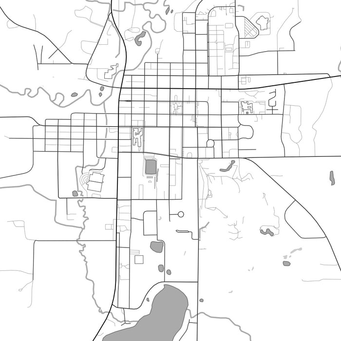 Long Prairie Minnesota Map Print in Classic Style Zoomed In Close Up Showing Details