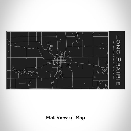 Rendered View of Long Prairie Minnesota Map Engraving on 17oz Stainless Steel Insulated Cola Bottle in Black