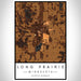 Long Prairie Minnesota Map Print Portrait Orientation in Ember Style With Shaded Background