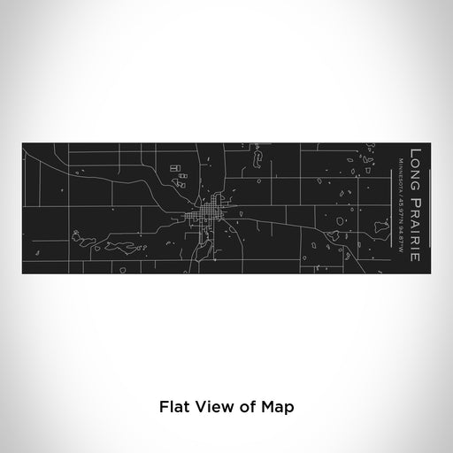 Rendered View of Long Prairie Minnesota Map Engraving on 10oz Stainless Steel Insulated Cup with Sliding Lid in Black
