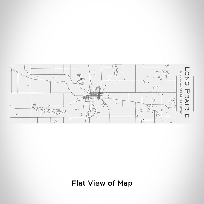 Rendered View of Long Prairie Minnesota Map Engraving on 10oz Stainless Steel Insulated Cup with Sliding Lid in White