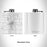 Rendered View of Long Prairie Minnesota Map Engraving on 6oz Stainless Steel Flask in White