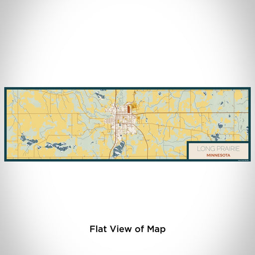 Flat View of Map Custom Long Prairie Minnesota Map Enamel Mug in Woodblock