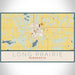 Long Prairie Minnesota Map Print Landscape Orientation in Woodblock Style With Shaded Background