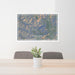 24x36 Longs Peak Colorado Map Print Lanscape Orientation in Afternoon Style Behind 2 Chairs Table and Potted Plant