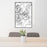 24x36 Longs Peak Colorado Map Print Portrait Orientation in Classic Style Behind 2 Chairs Table and Potted Plant