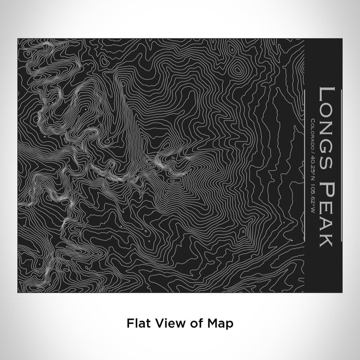 Rendered View of Longs Peak Colorado Map Engraving on 20oz Stainless Steel Insulated Bottle with Bamboo Top in Black