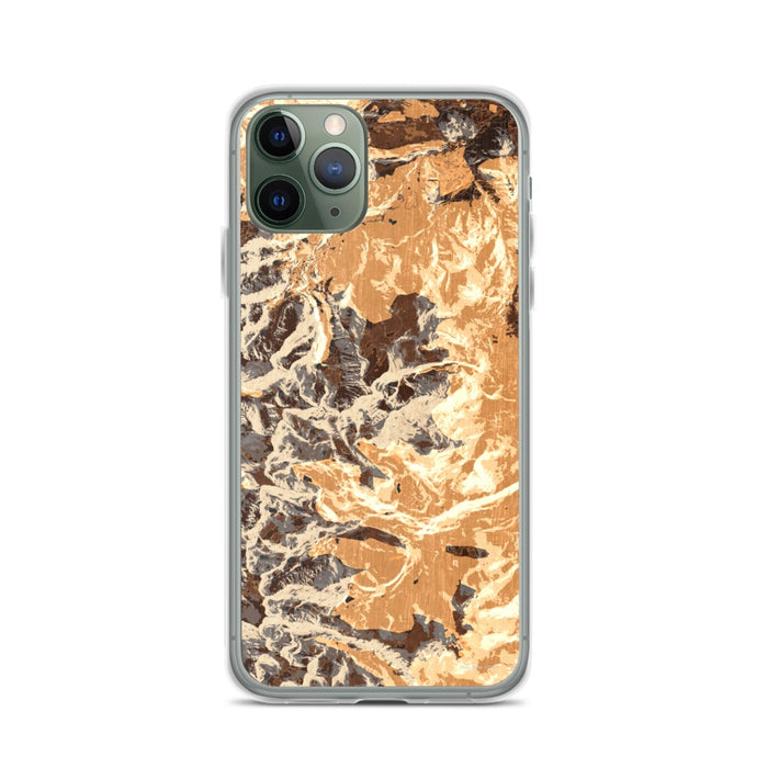 Custom iPhone 11 Pro Longs Peak Colorado Map Phone Case in Ember