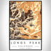 Longs Peak Colorado Map Print Portrait Orientation in Ember Style With Shaded Background